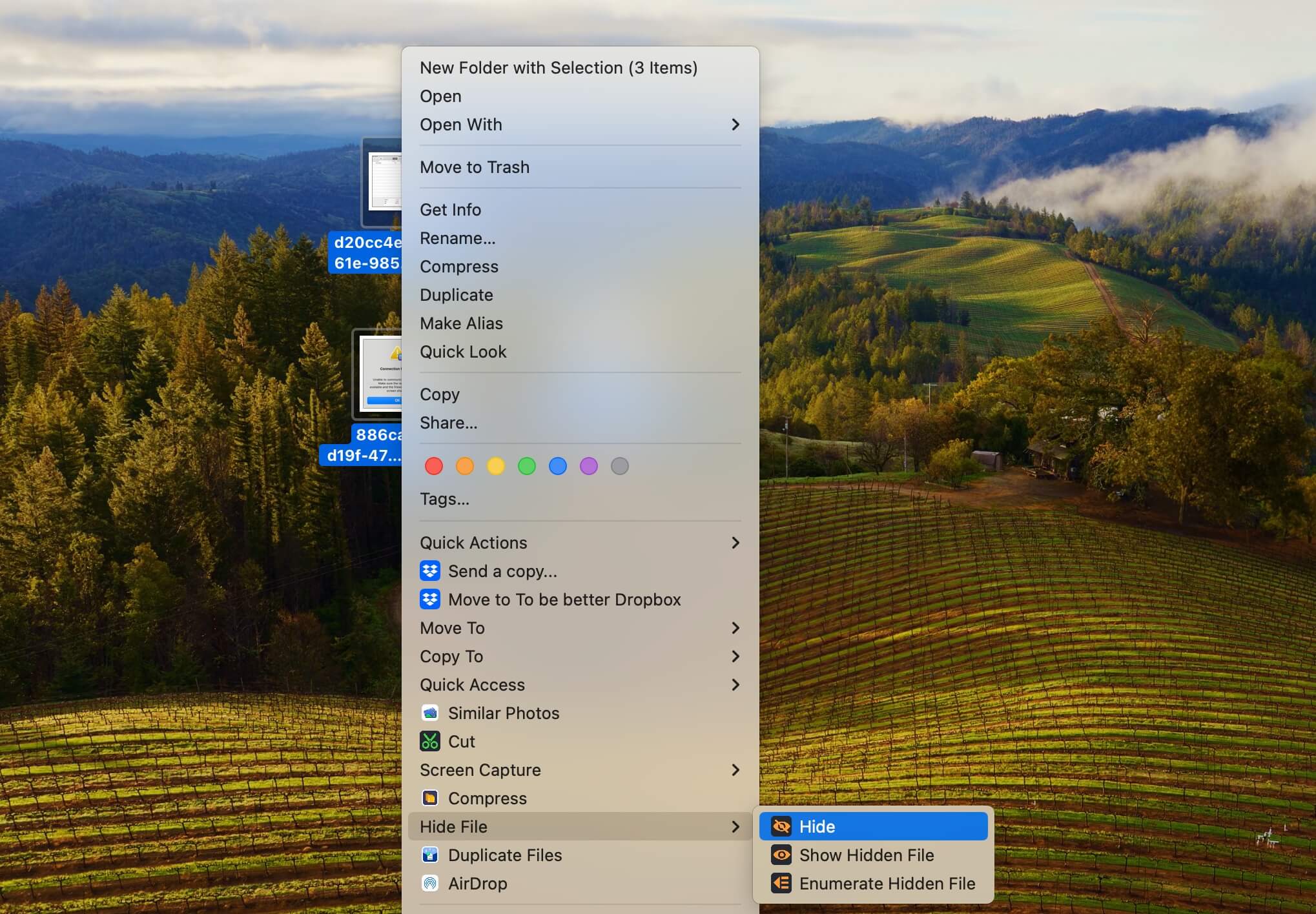 hide all files on Mac desktop