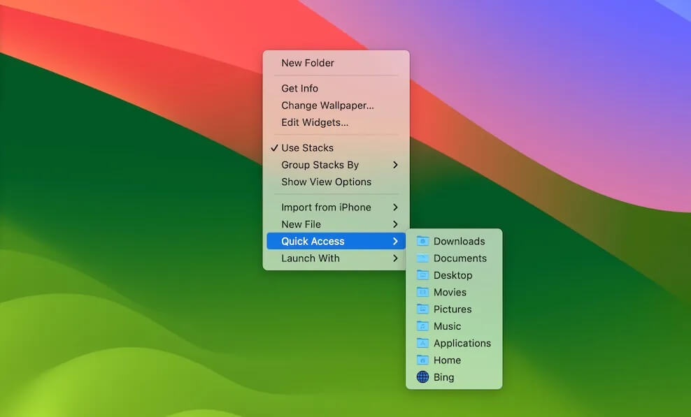 quick access a folder