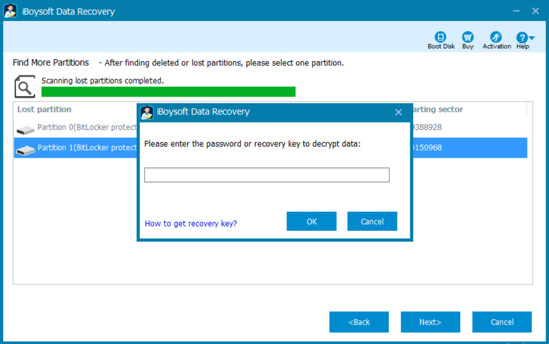 Recover deleted or lost BitLocker encrypted partition