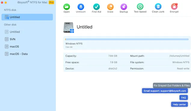 use iBoysoft NTFS for Mac