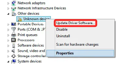 RAWドライブを修正するためにディスクドライバを更新